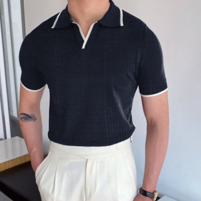 OLD MONEY V Collar Polo Shirt - OLD MONEY LOOKS
