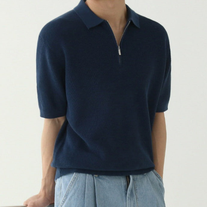 OLD MONEY Zipped Polo Shirt - OLD MONEY LOOKS