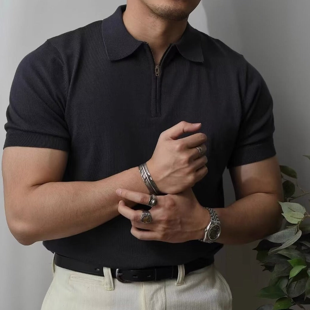 OLD MONEY Quarter Zip Polo - WEAR OLD MONEY