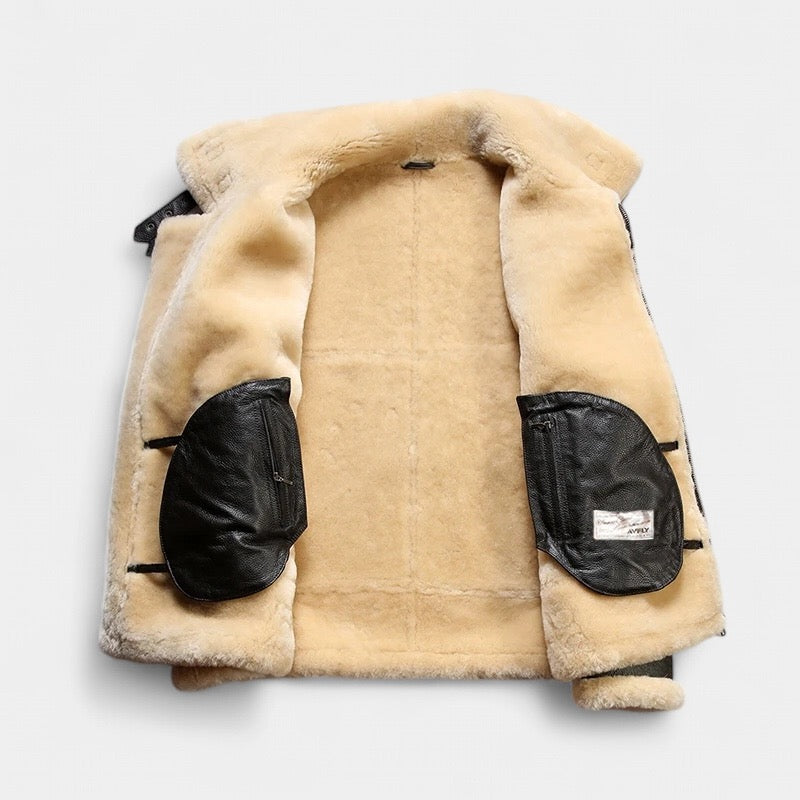 OLD MONEY Leather Aviator Coat - OLD MONEY LOOKS