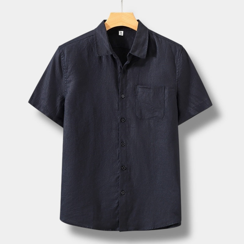 CAMICIA A MANICHE CORTE IN LINO OLD MONEY