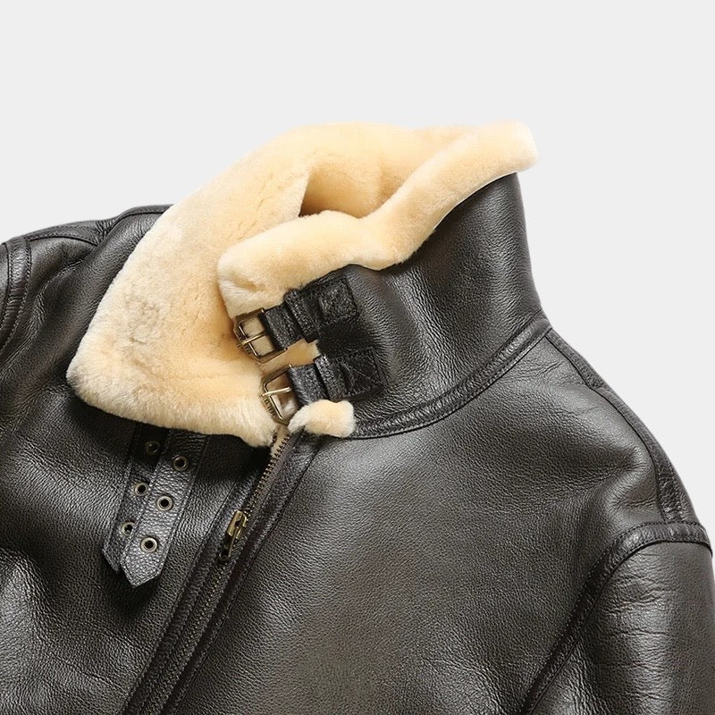 OLD MONEY Leather Aviator Coat - OLD MONEY LOOKS