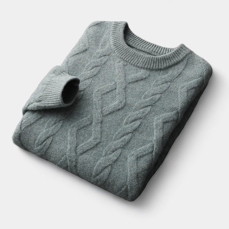 OLD MONEY Merino Wool Padded Knitted Sweater - OLD MONEY LOOKS