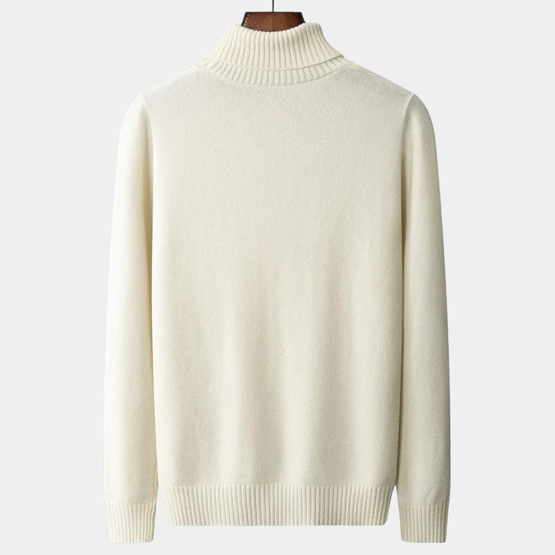 OLD MONEY Merino Wool Knitted Turtleneck Sweater - OLD MONEY LOOKS
