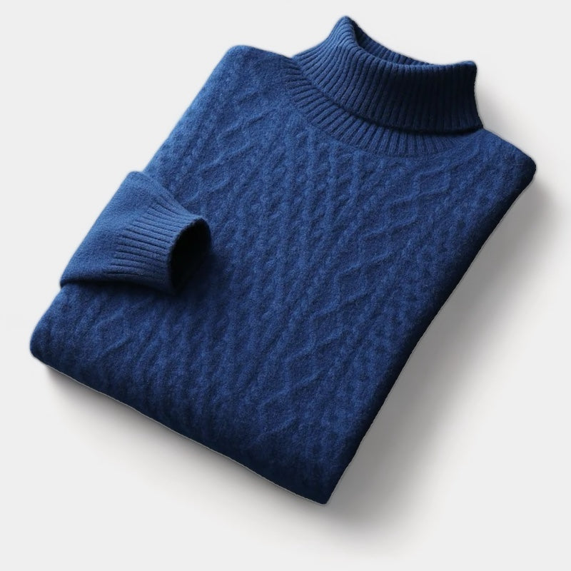 OLD MONEY Merino Wool Knitted Turtleneck Sweater - OLD MONEY LOOKS