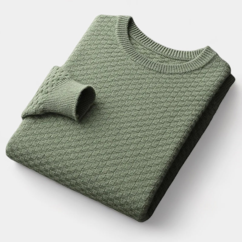 OLD MONEY Merino Wool Checkered Sweater - OLD MONEY LOOKS