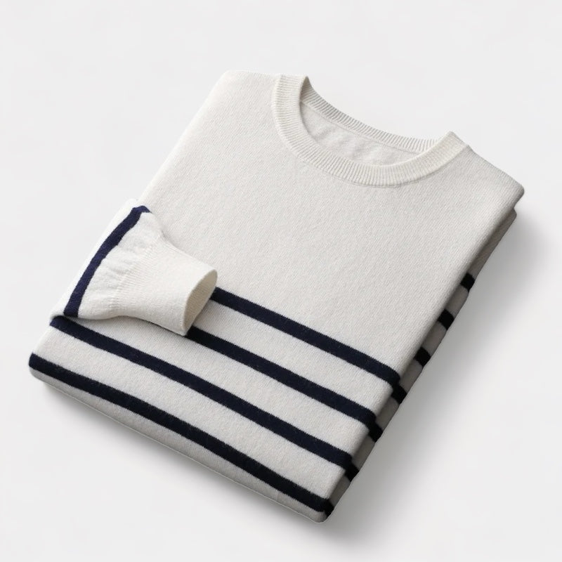 OLD MONEY Merino Wool Navy Sweater - OLD MONEY LOOKS