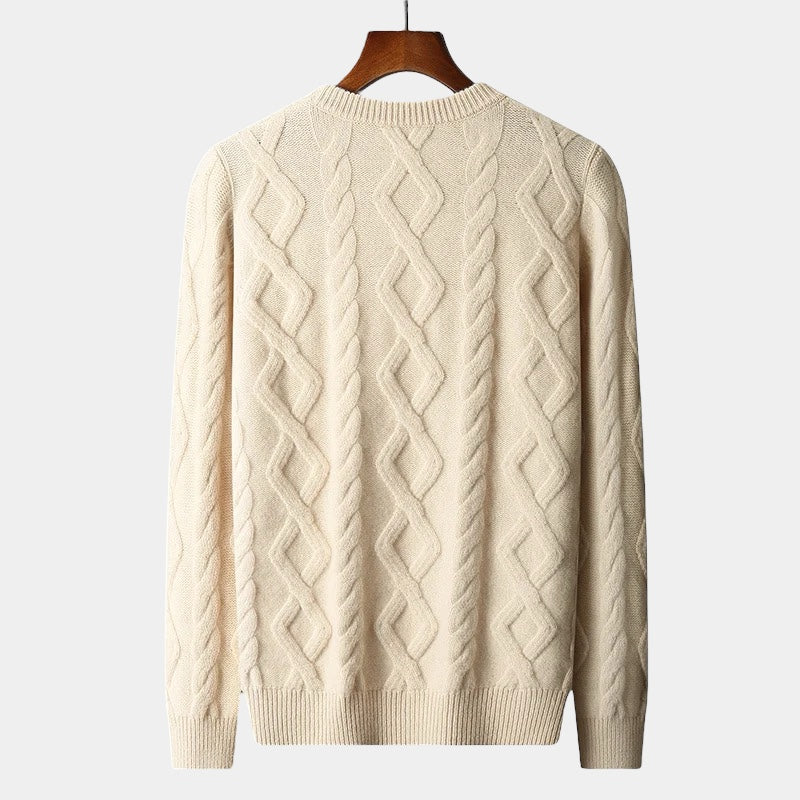 OLD MONEY Merino Wool Padded Knitted Sweater - OLD MONEY LOOKS