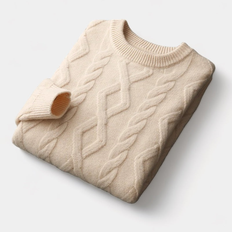 OLD MONEY Merino Wool Padded Knitted Sweater - OLD MONEY LOOKS