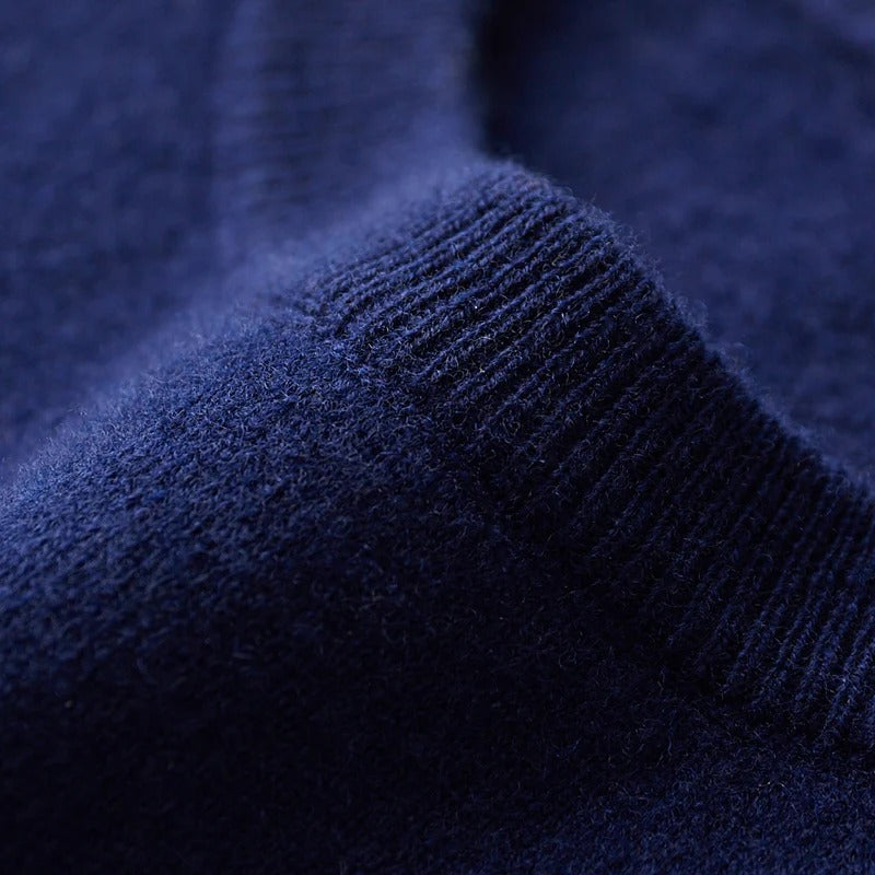 OLD MONEY Merino Wool Navy Sweater - OLD MONEY LOOKS
