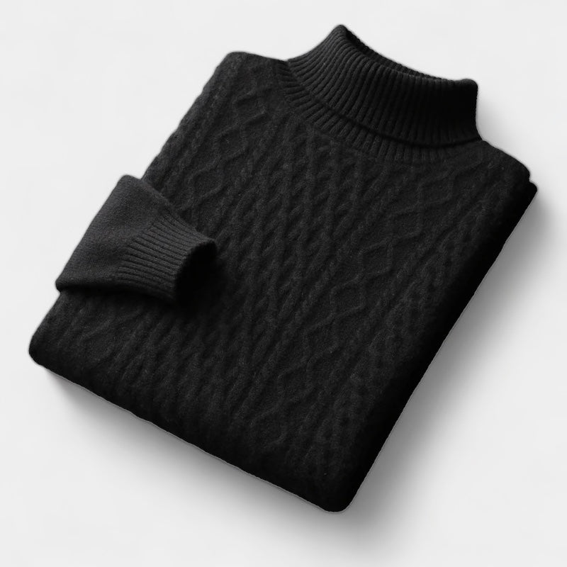 OLD MONEY Merino Wool Knitted Turtleneck Sweater - OLD MONEY LOOKS