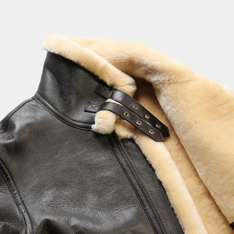 OLD MONEY Leather Aviator Coat - OLD MONEY LOOKS