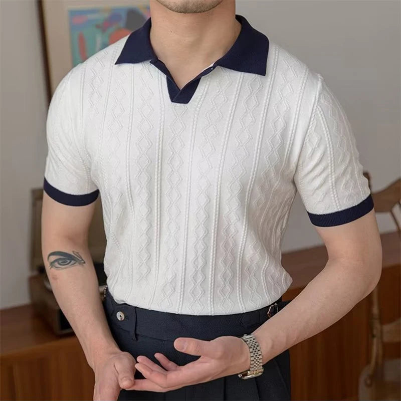 OLD MONEY Jacquard Polo - OLD MONEY LOOKS