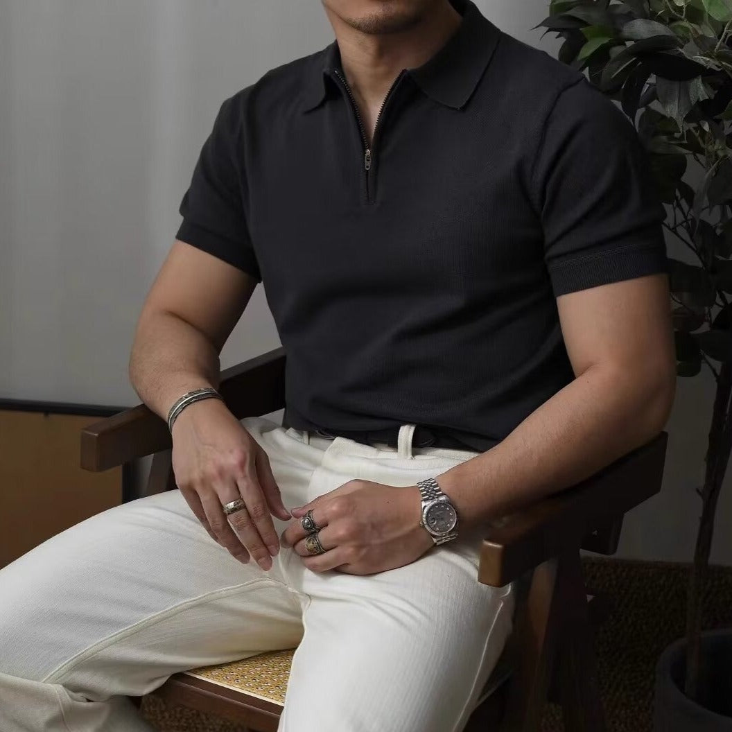 OLD MONEY Quarter Zip Polo - WEAR OLD MONEY