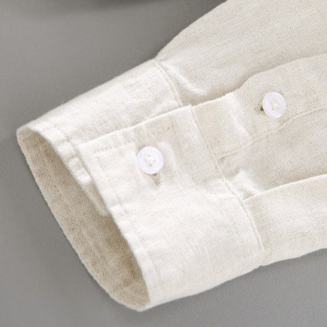 CHEMISE À MANCHES LONGUES EN LIN STYLE OLD MONEY
