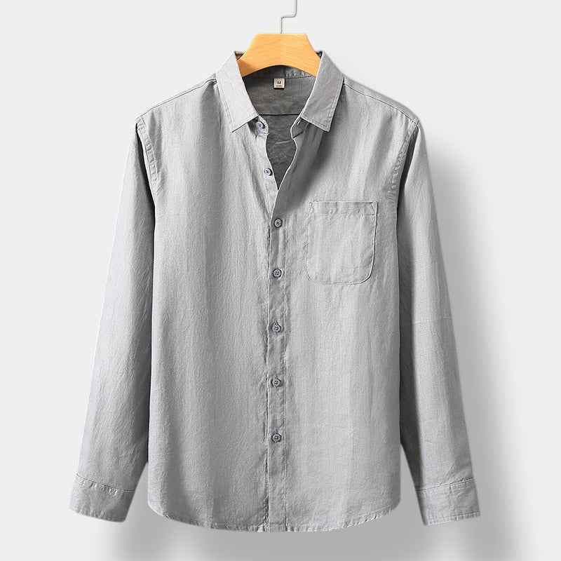 CHEMISE À MANCHES LONGUES EN LIN STYLE OLD MONEY