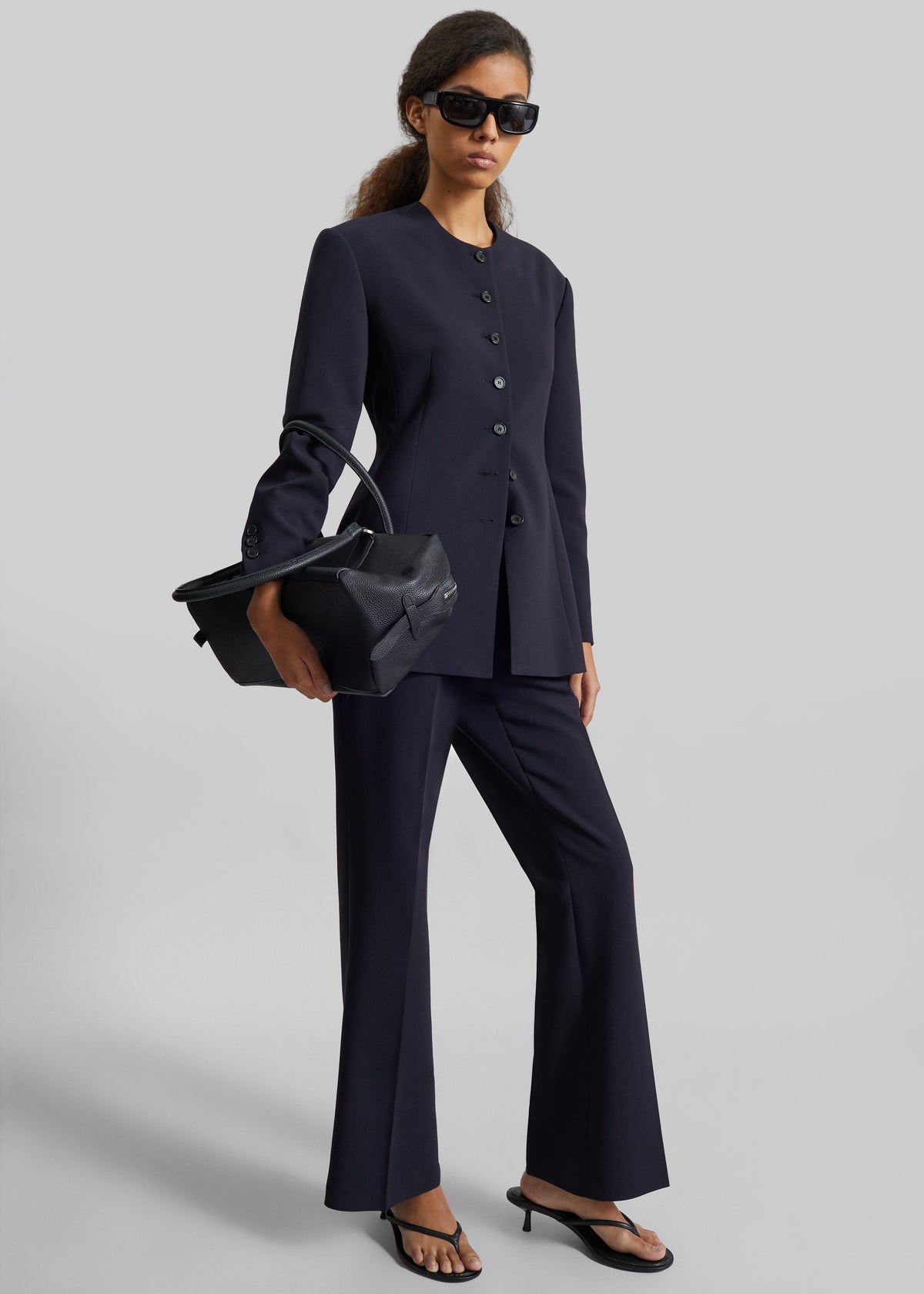 Blazer senza collo Chesnay - Blu navy