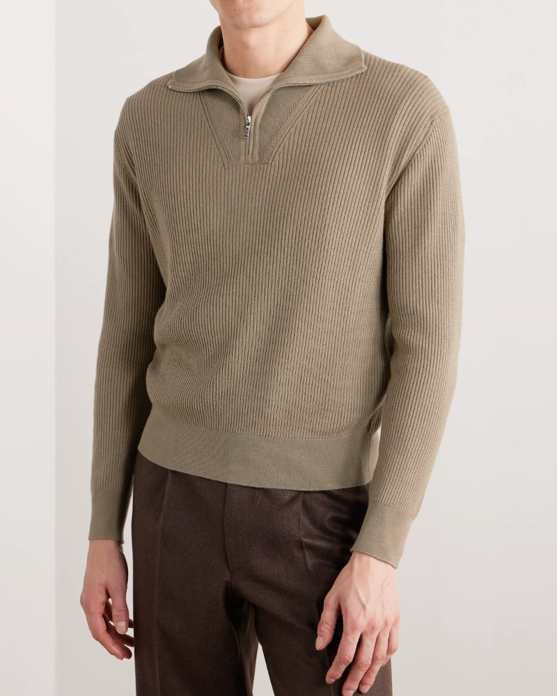 MAGLIONE MEZZA ZIP IN CASHMERE OLD MONEY