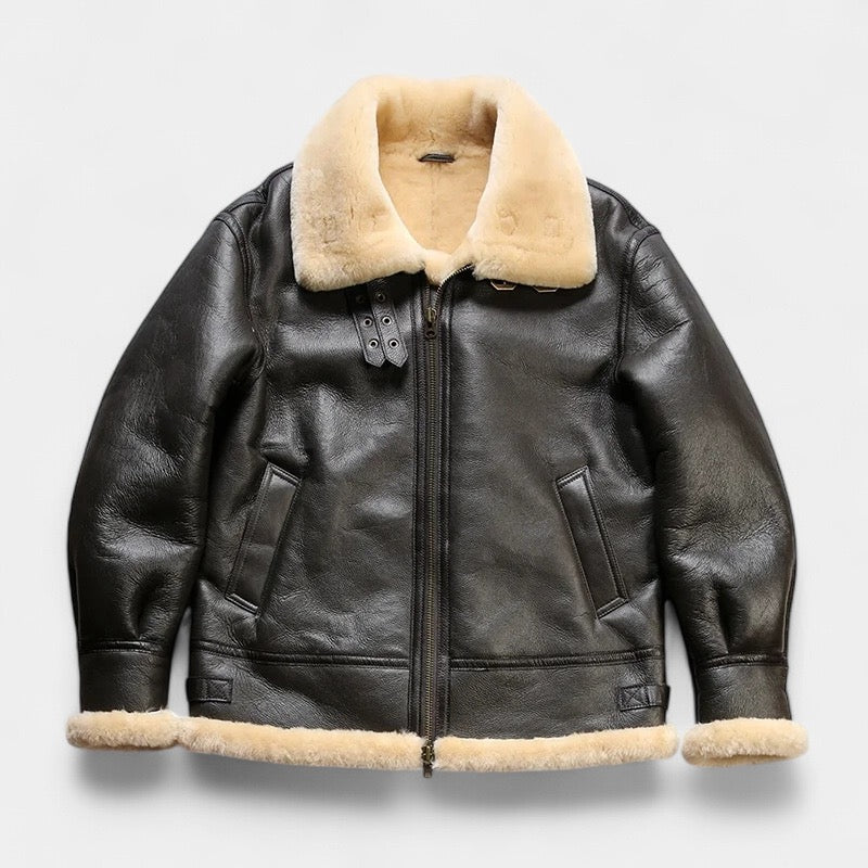 OLD MONEY Leather Aviator Coat - OLD MONEY LOOKS