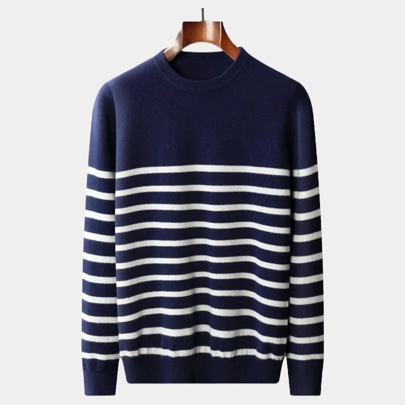 OLD MONEY Merino Wool Navy Sweater - OLD MONEY LOOKS