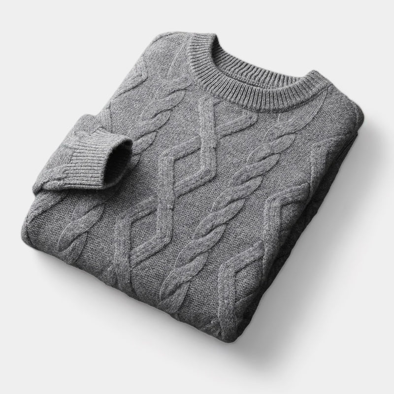 OLD MONEY Merino Wool Padded Knitted Sweater - OLD MONEY LOOKS