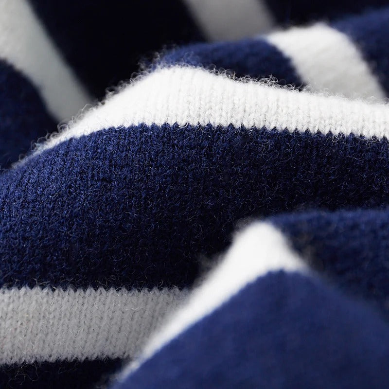 OLD MONEY Merino Wool Navy Sweater - OLD MONEY LOOKS