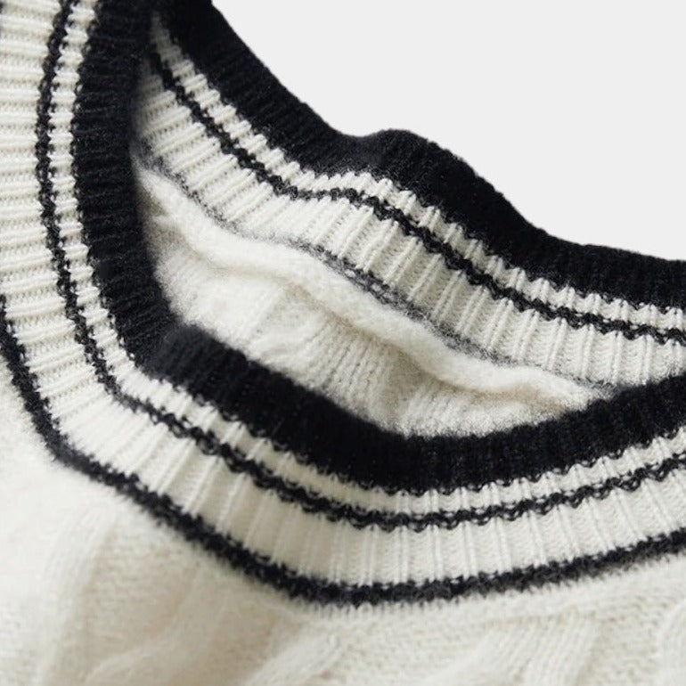 OLD MONEY Merino Wool Round Neck Knitted Sweater - OLD MONEY LOOKS