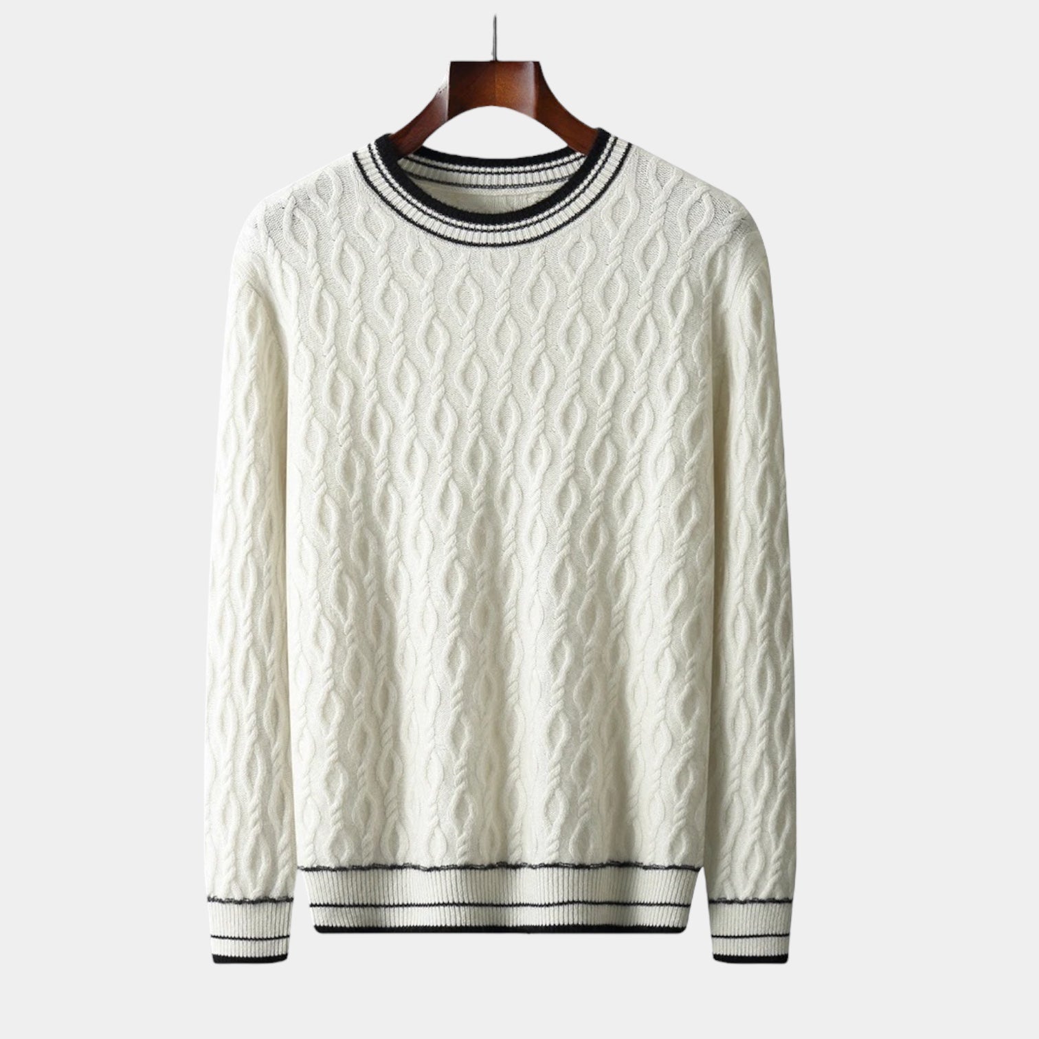 OLD MONEY Merino Wool Round Neck Knitted Sweater - WEAR OLD MONEY