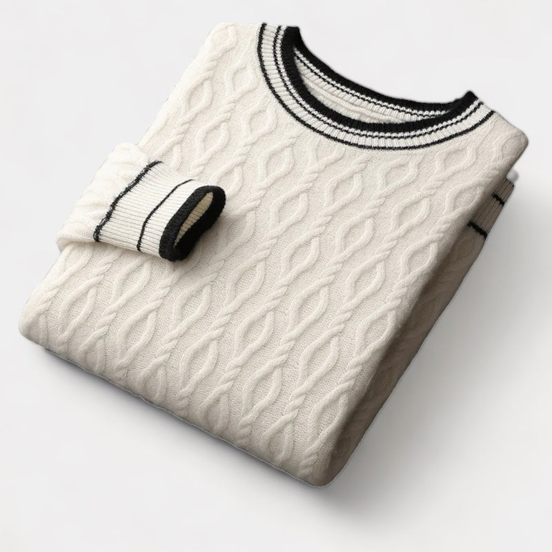OLD MONEY Merino Wool Round Neck Knitted Sweater - OLD MONEY LOOKS