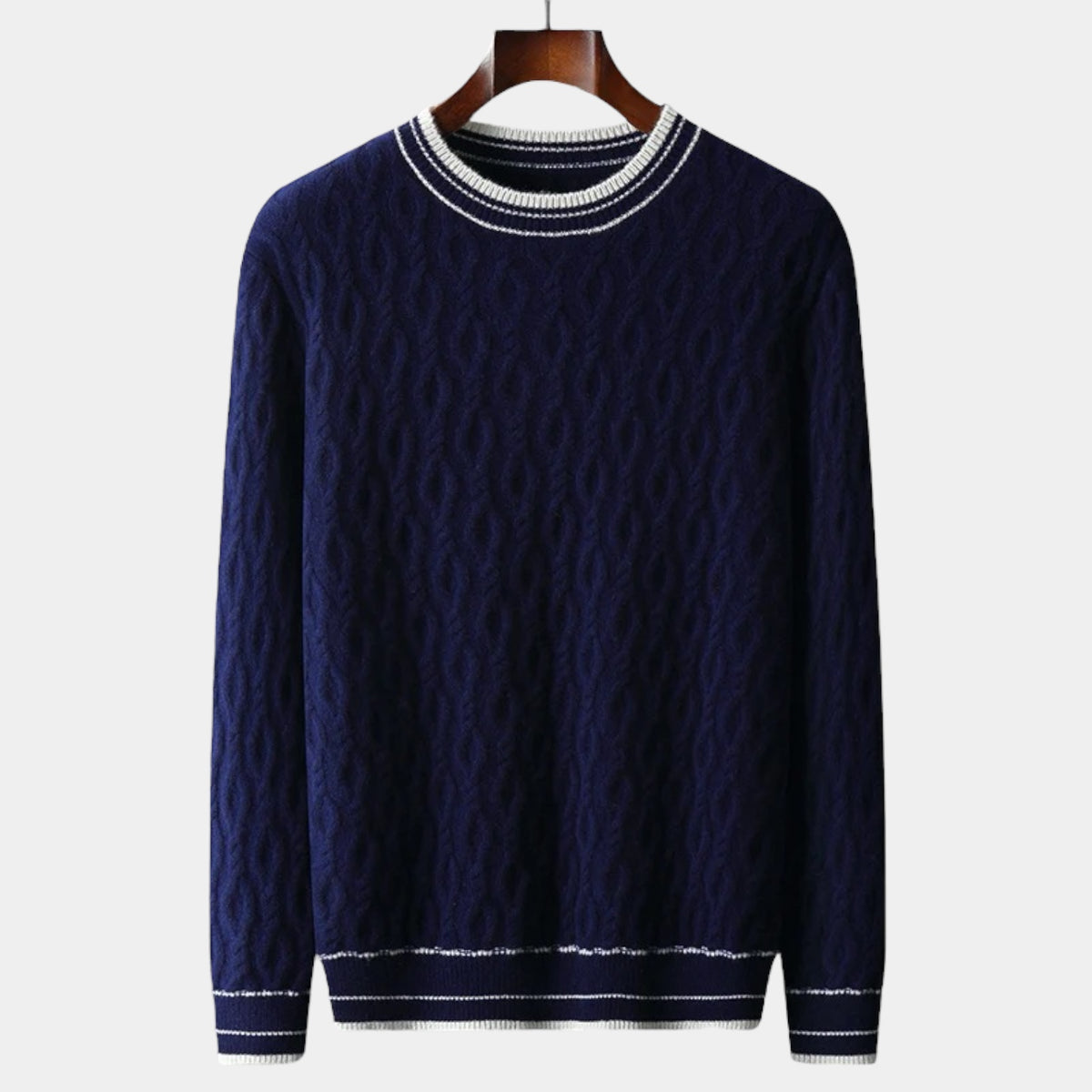 OLD MONEY Merino Wool Round Neck Knitted Sweater - OLD MONEY LOOKS
