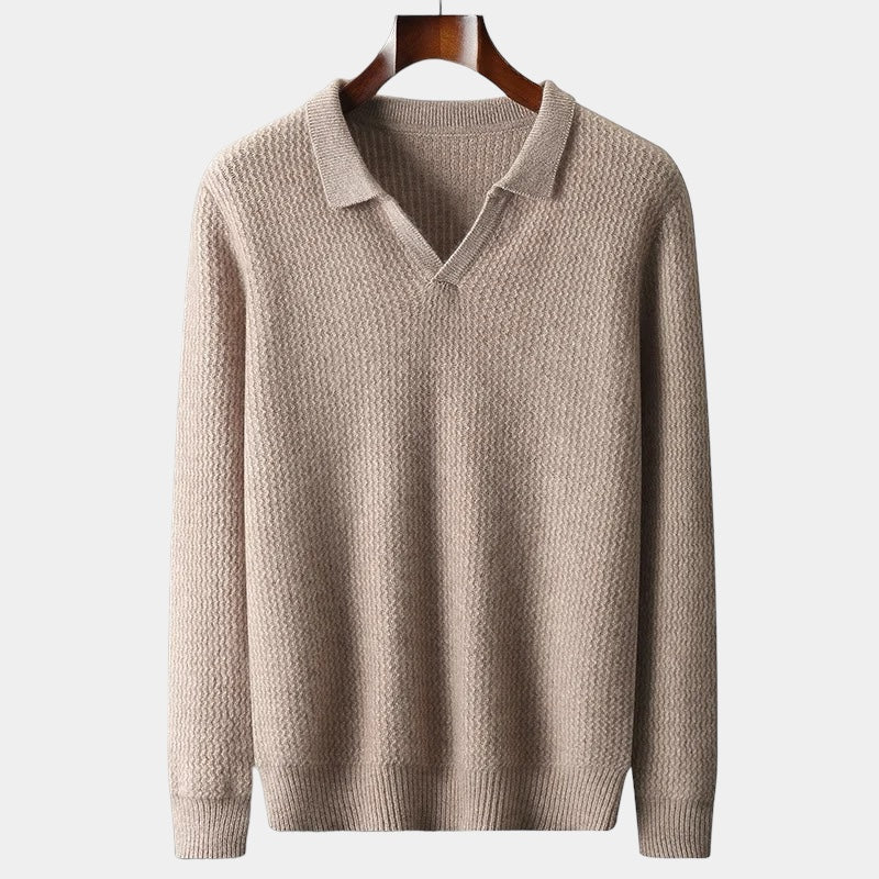 OLD MONEY Merino Wool Flap Collar Sweater - OLD MONEY LOOKS