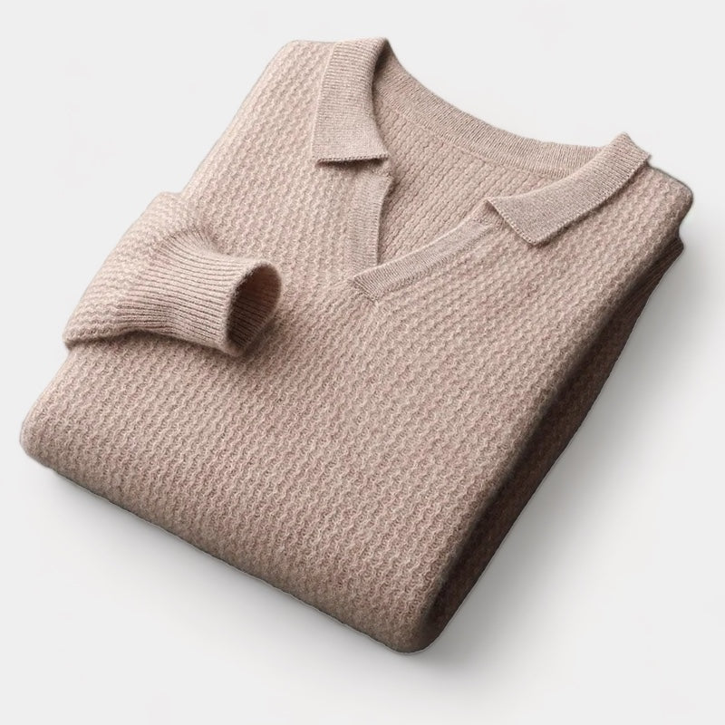 OLD MONEY Merino Wool Flap Collar Sweater - OLD MONEY LOOKS