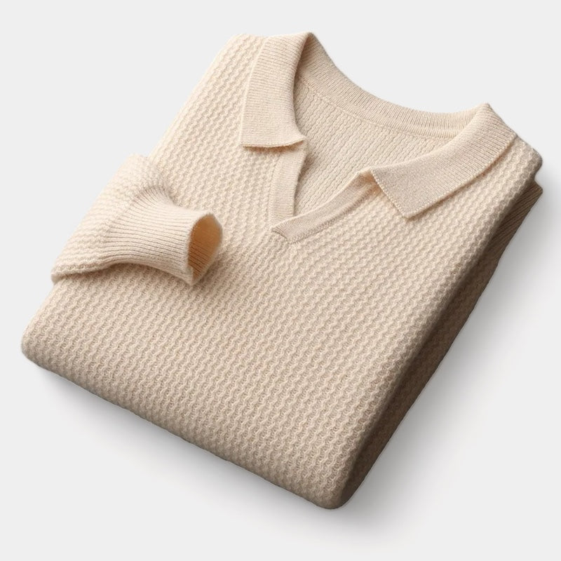 OLD MONEY Merino Wool Flap Collar Sweater - OLD MONEY LOOKS