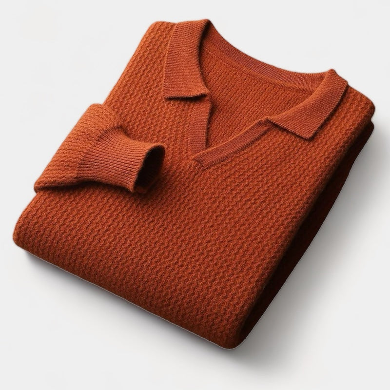 OLD MONEY Merino Wool Flap Collar Sweater - OLD MONEY LOOKS