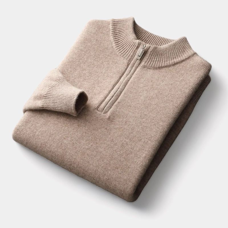OLD MONEY Merino Wool Quarter-Zip Sweater - OLD MONEY LOOKS