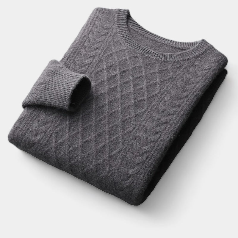 OLD MONEY Merino Wool Jacquard Sweater - OLD MONEY LOOKS