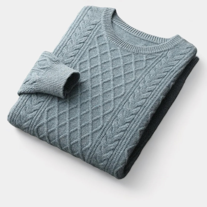 OLD MONEY Merino Wool Jacquard Sweater - OLD MONEY LOOKS