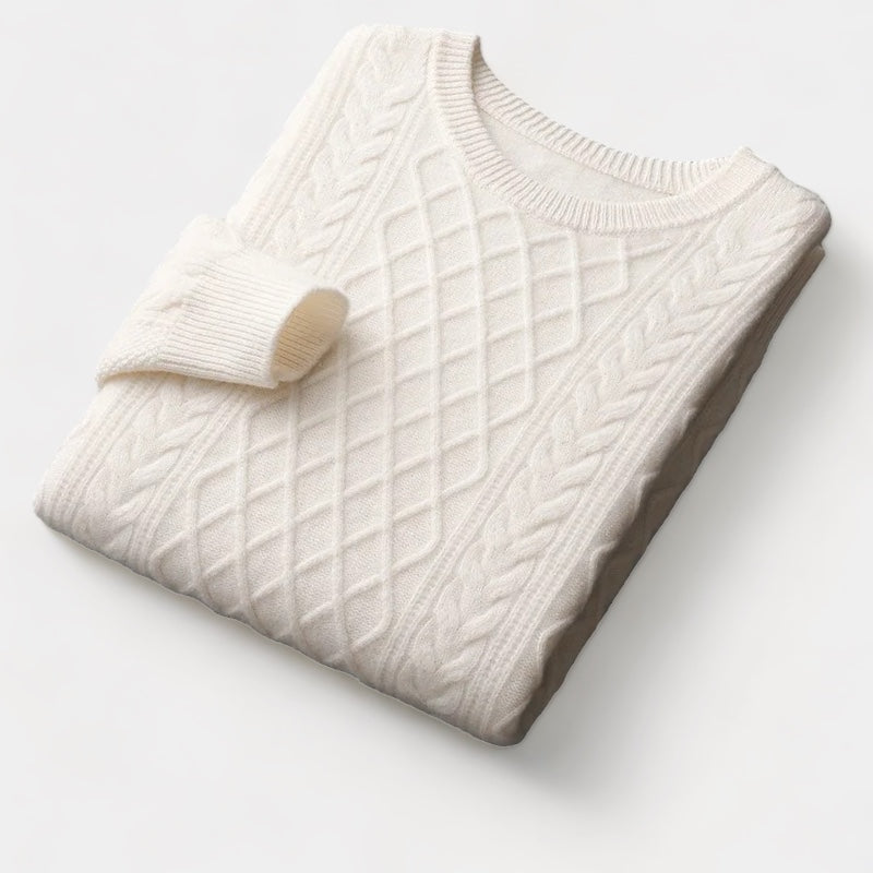 OLD MONEY Merino Wool Jacquard Sweater - OLD MONEY LOOKS
