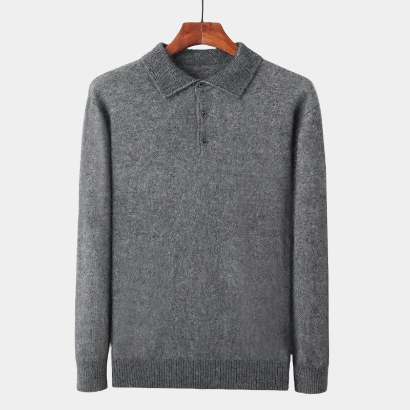 OLD MONEY Merino Wool Polo Collar Sweater - OLD MONEY LOOKS