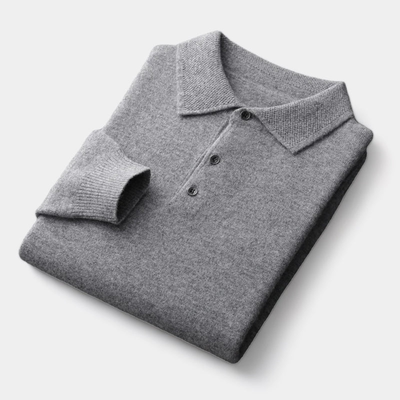 OLD MONEY Merino Wool Polo Collar Sweater - OLD MONEY LOOKS