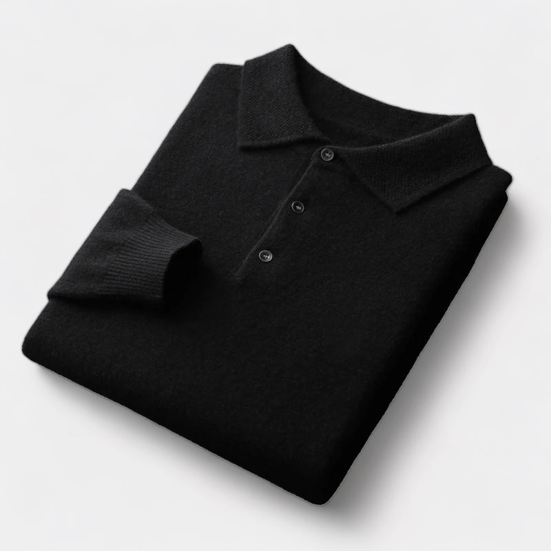 OLD MONEY Merino Wool Polo Collar Sweater - OLD MONEY LOOKS