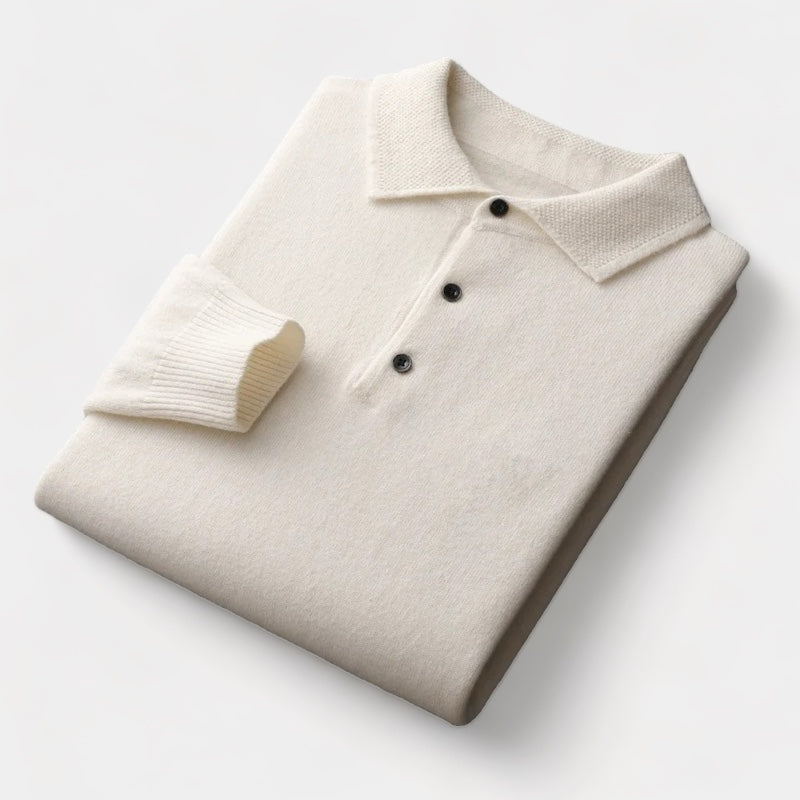 OLD MONEY Merino Wool Polo Collar Sweater - OLD MONEY LOOKS