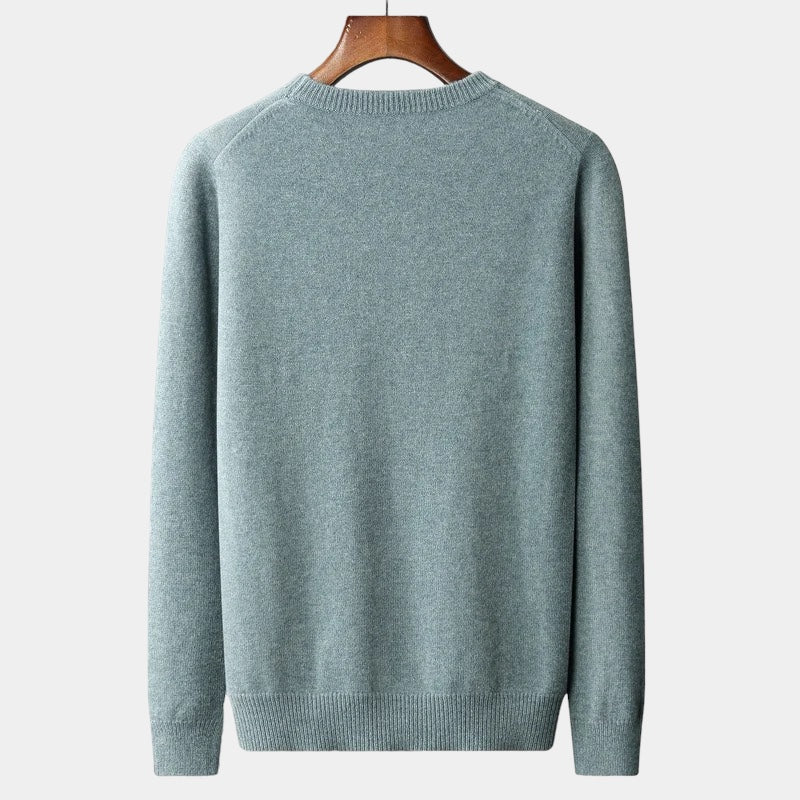 OLD MONEY Merino Wool Round Collar Sweater - OLD MONEY LOOKS