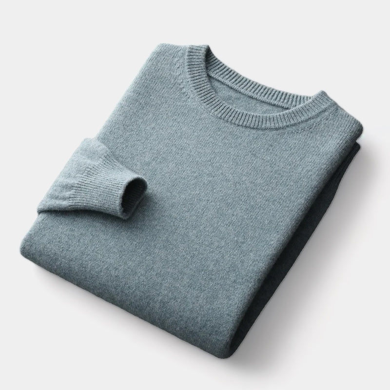 OLD MONEY Merino Wool Round Collar Sweater - OLD MONEY LOOKS