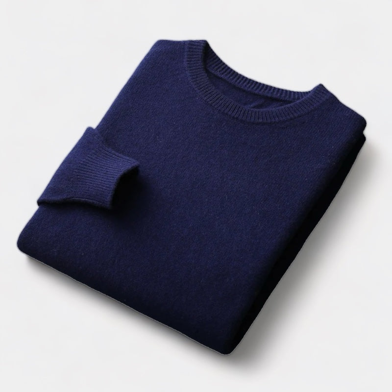 OLD MONEY Merino Wool Round Collar Sweater - OLD MONEY LOOKS
