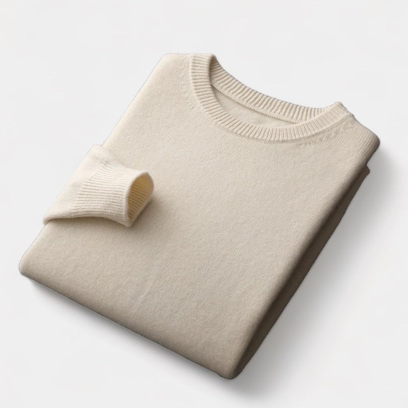OLD MONEY Merino Wool Round Collar Sweater - OLD MONEY LOOKS