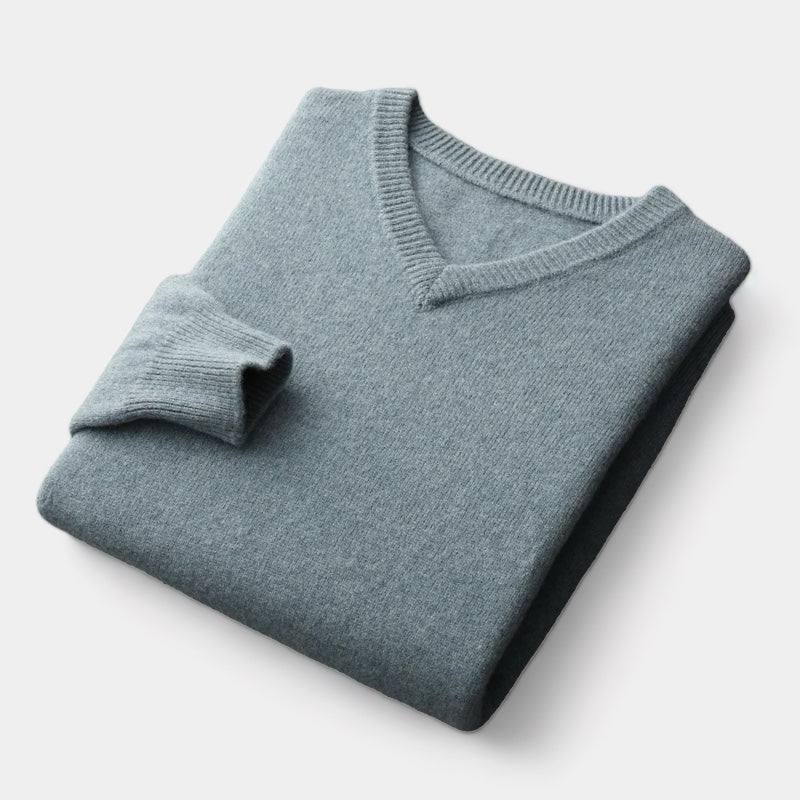 OLD MONEY Merino Wool V-Neck Sweater - OLD MONEY LOOKS