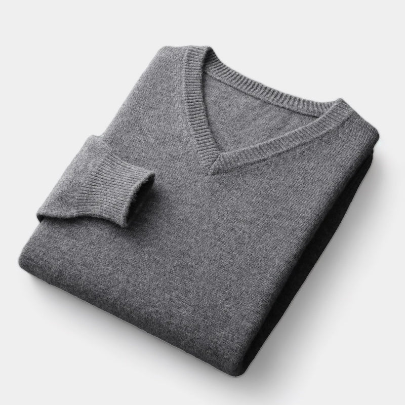OLD MONEY Merino Wool V-Neck Sweater - OLD MONEY LOOKS