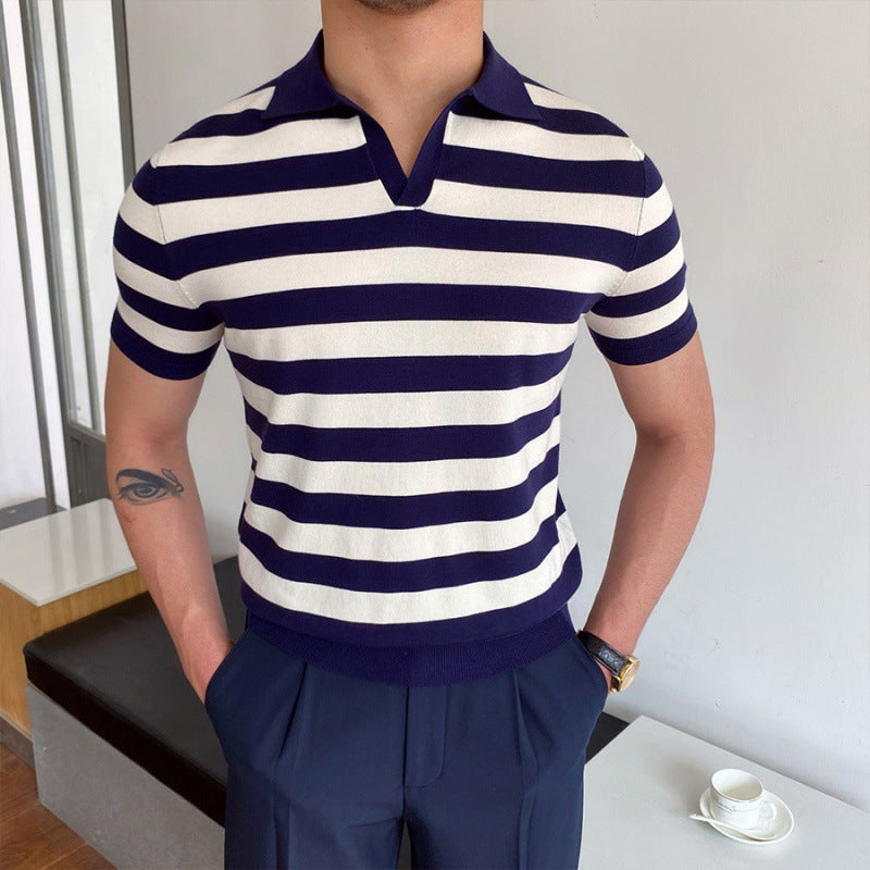 OLD MONEY V Collar Polo Shirt - OLD MONEY LOOKS