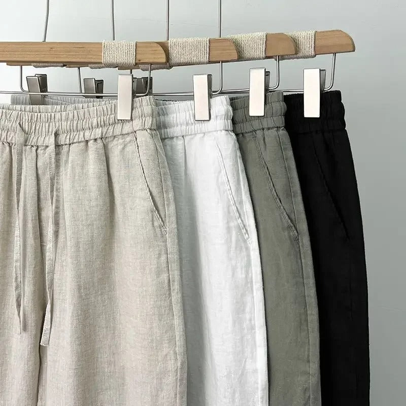 OLD MONEY Straight Fit Leinenhose